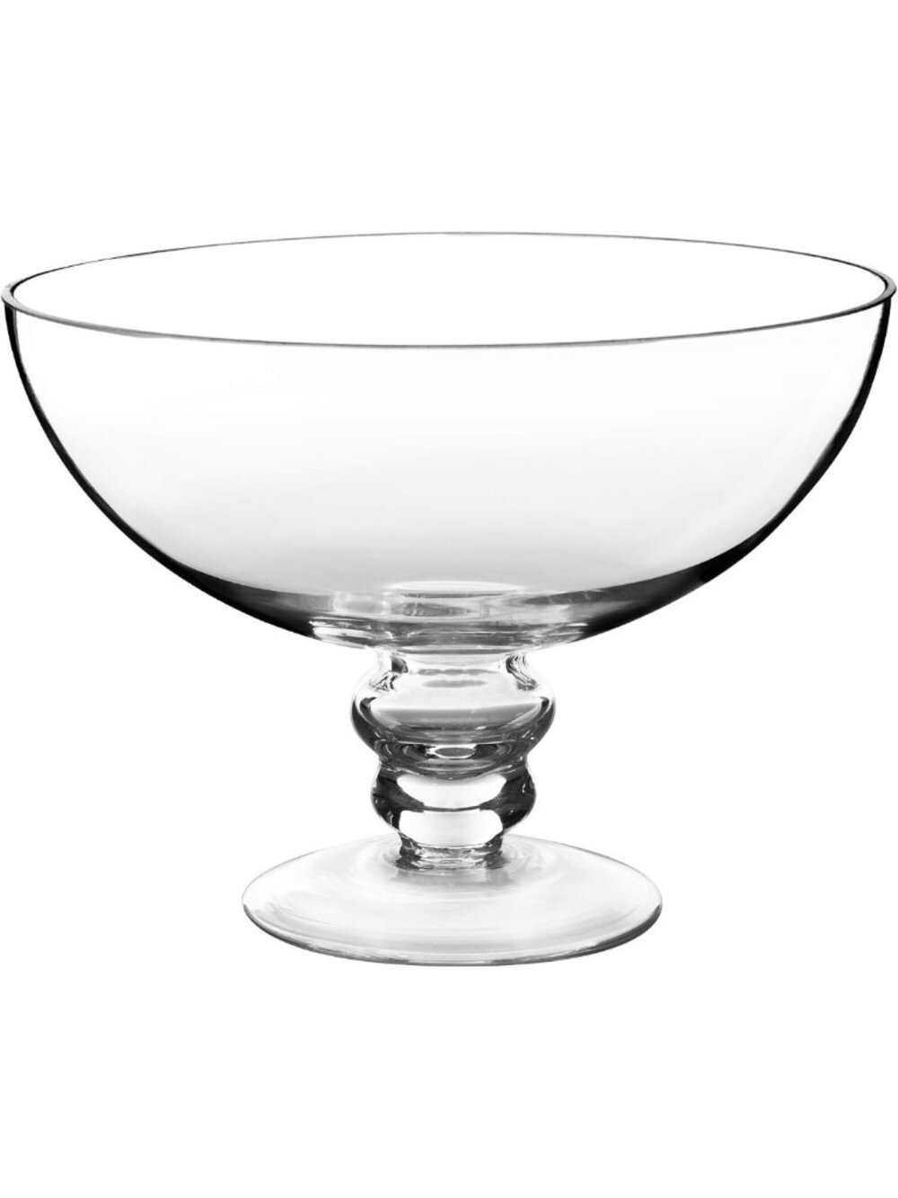 Elegant Glass Footed Bowl - 6" H, 8" D | Fruit Display, Terrarium, Centerpiece